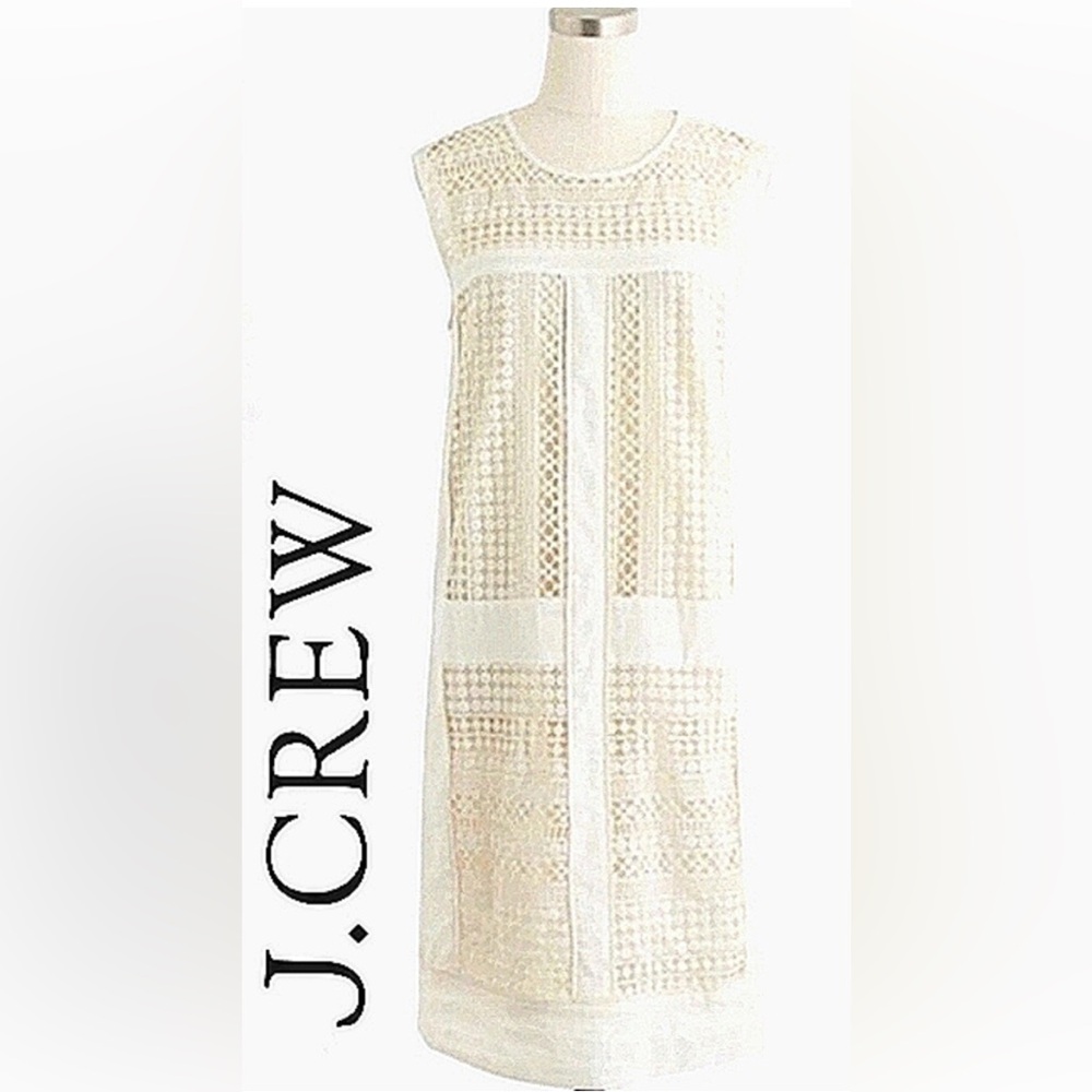 J. Crew Geo Crocheted Lace Shift Dress